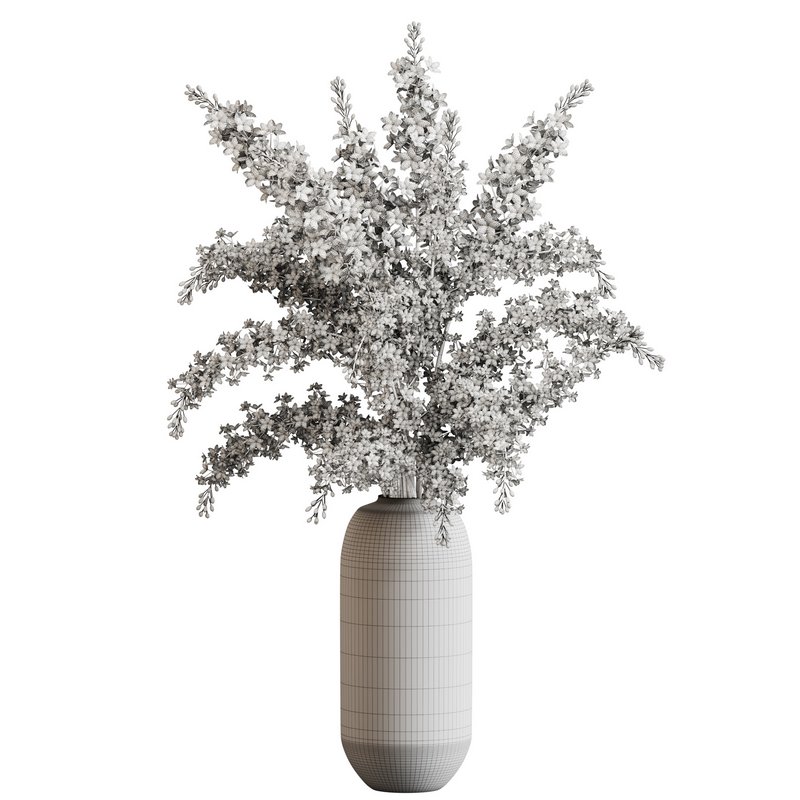 blooming lilac in white pot - Image 3