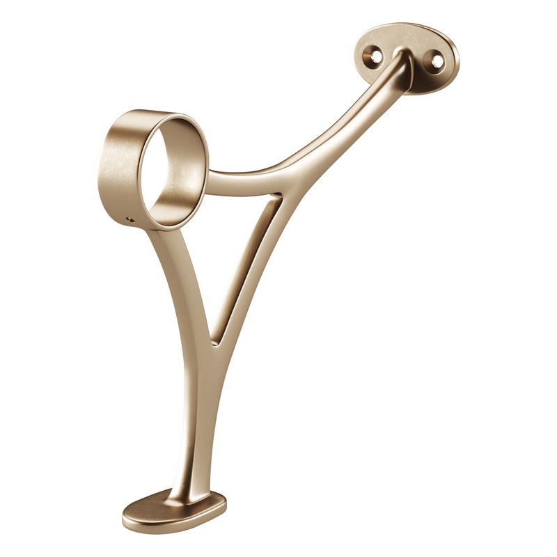 Polished Solid Brass Wall Mount Bar Bracket for Hanging Rail - Image 12