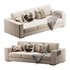 Furniture Port 3 Seater Off White Wooden Sofa - Thumbnail 6