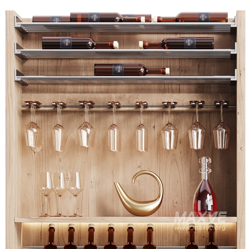 Modern Wine cabinet with dishes and glasses 02 - Image 5