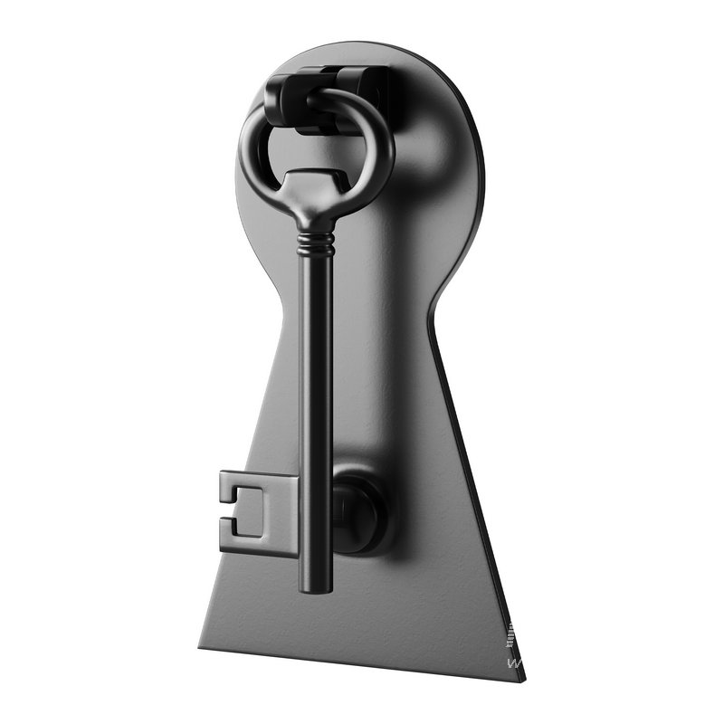 Door Knocker Black Cast Iron Key - Image 6