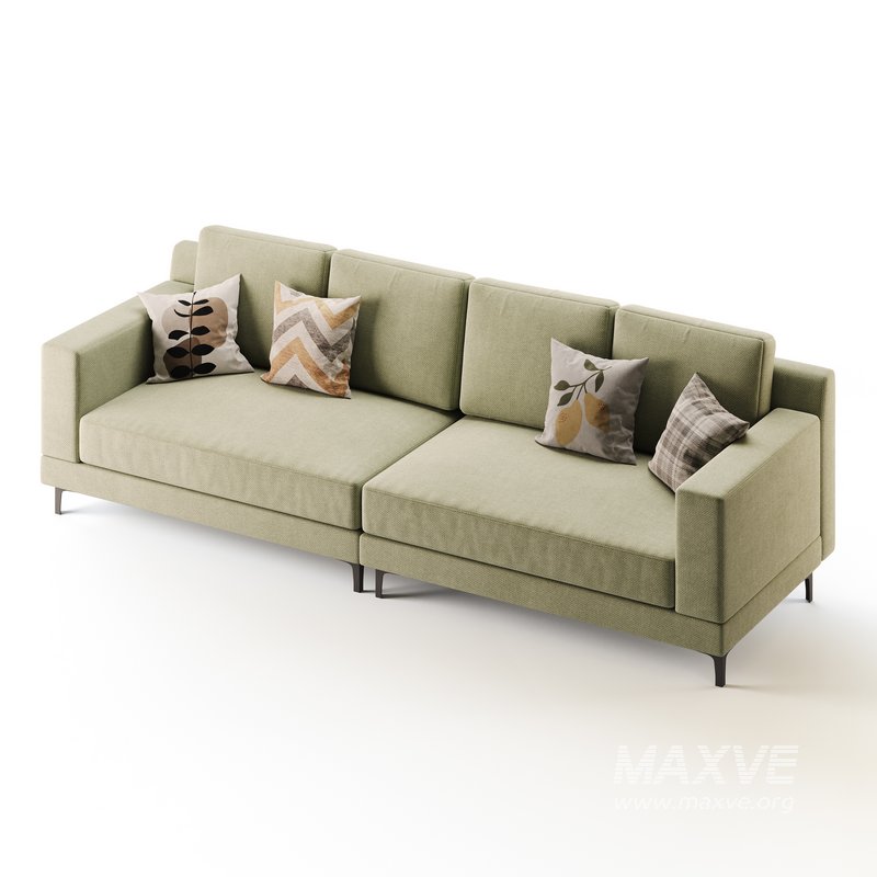 3-seater Modish Cream Solid Color Sofa - Image 10