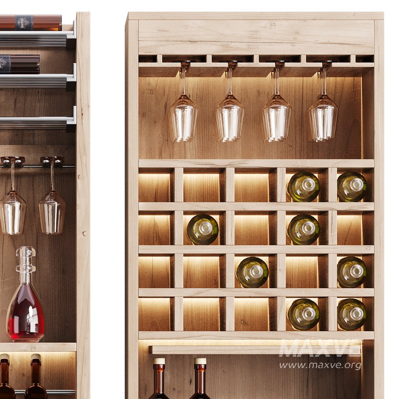 Modern Wine cabinet with dishes and glasses 02 - Image 8