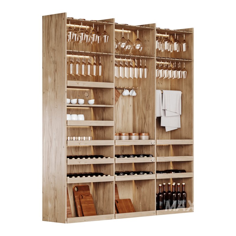 Modern Wine cabinet with dishes and glasses 01 - Image 7