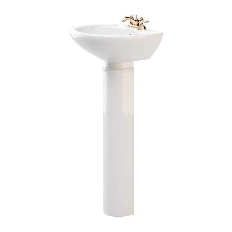 White Bathroom Sink - Image 8