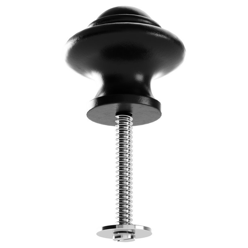Wrought Iron Cabinet Knob Black Round - Image 9