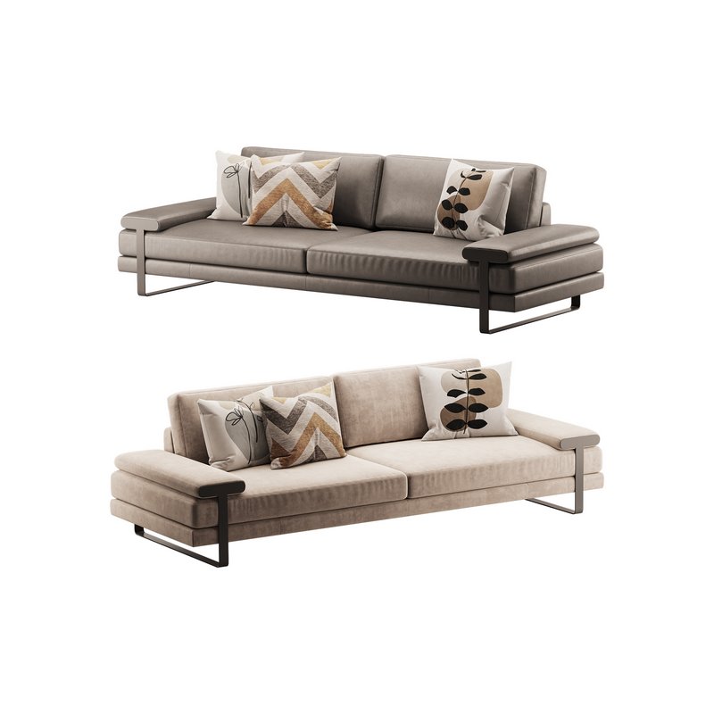 Full Grain Cow Leather Upholstered Sofa - Image 15