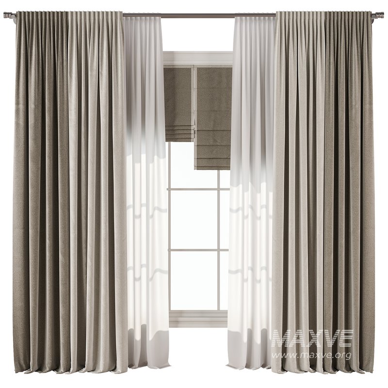 Curtain with tulle 43 - Image 1