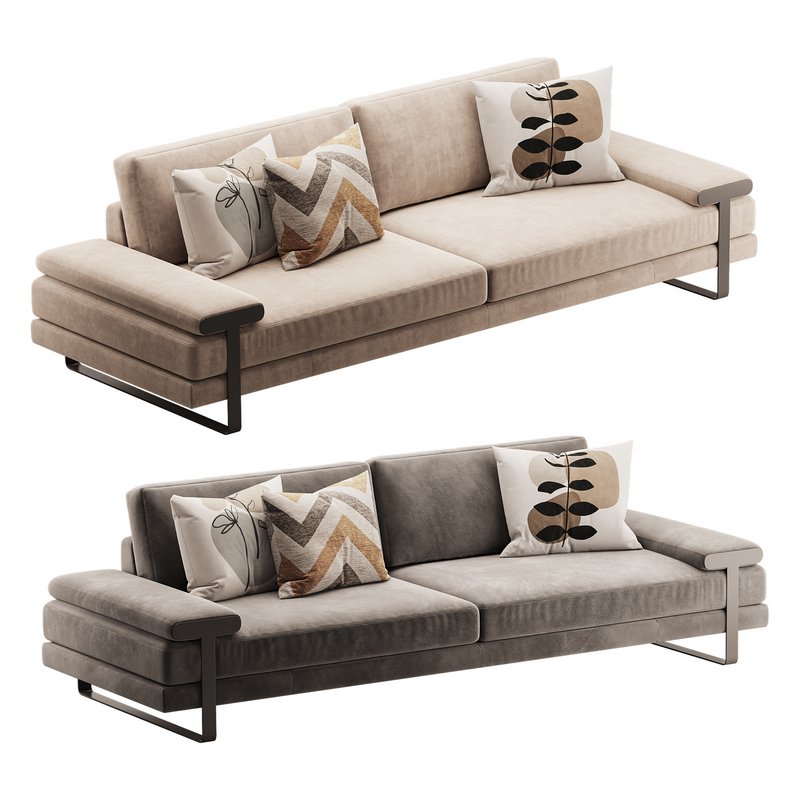 Full Grain Cow Leather Upholstered Sofa - Image 9