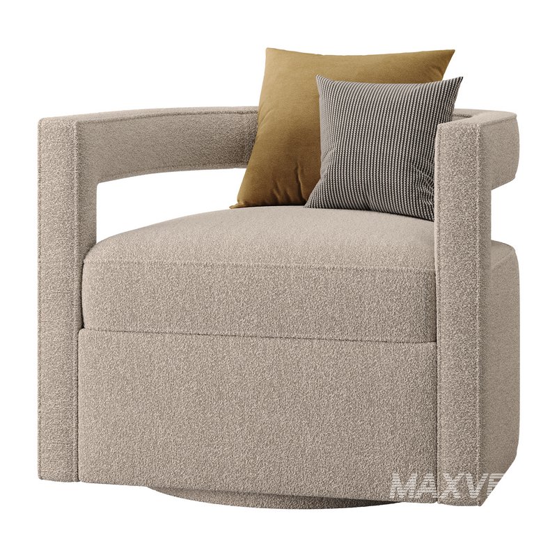 Kennedy Velvet Swivel Chair - Image 6