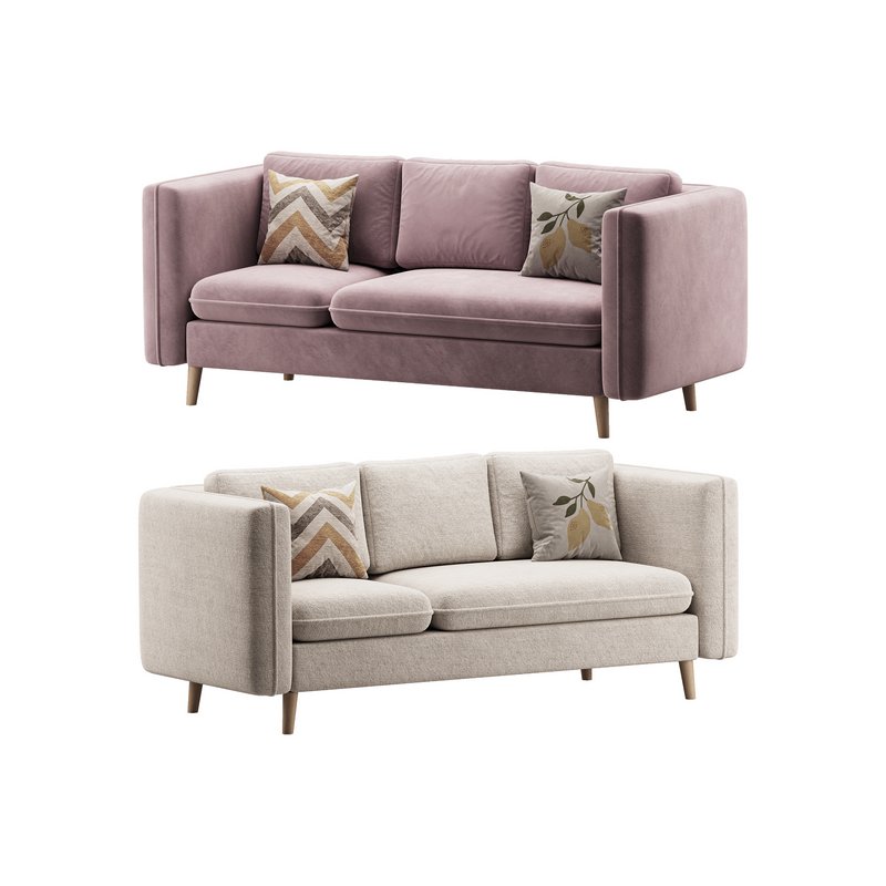 Sofa Couch with Ottoman - Image 1