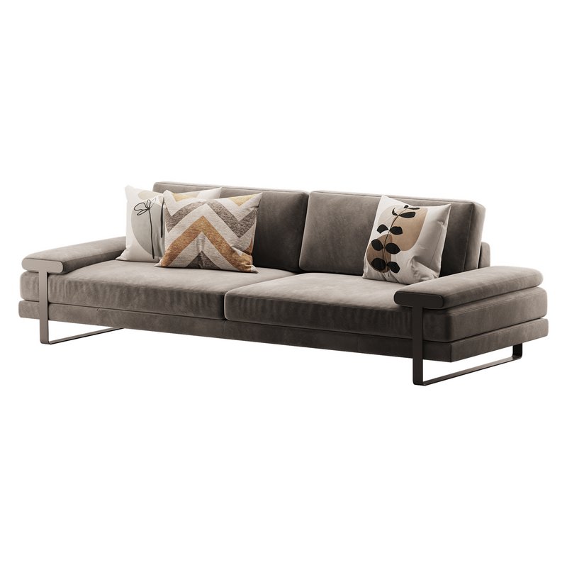 Full Grain Cow Leather Upholstered Sofa - Image 3