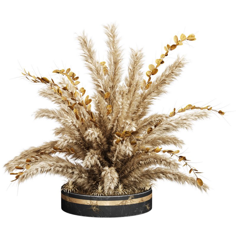 Decorative Pampas and Dried Leaves Arrangement - Image 1