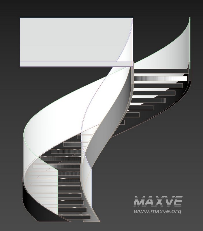 circular stair with glass railing - Image 1