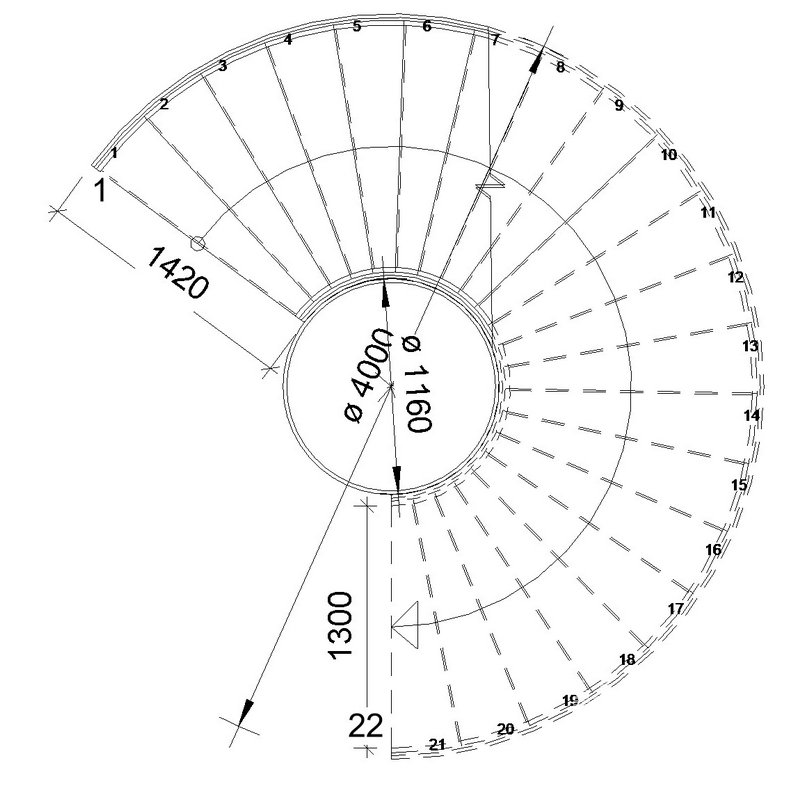circular stair with glass railing - Image 2