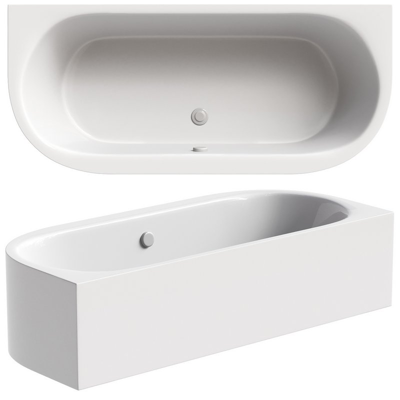 Acrylic bathtub Cezares Metauro wall W37 180×80 cm oval with frame - Image 1