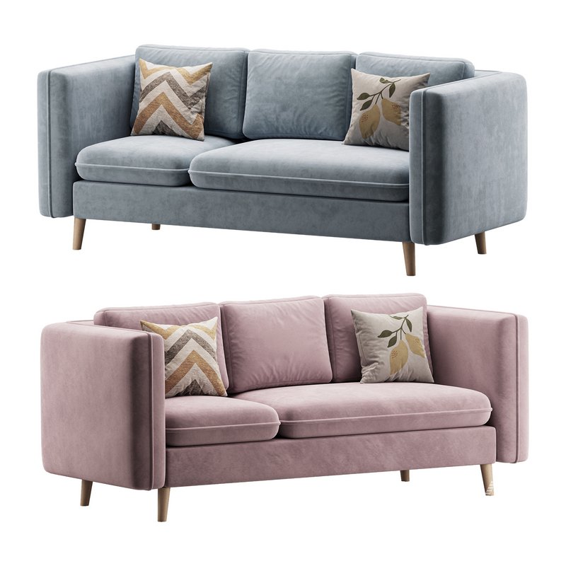 Sofa Couch with Ottoman - Image 2