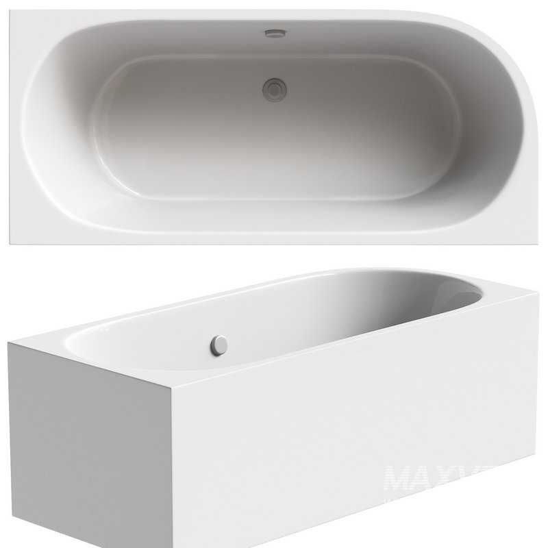Acrylic bathtub Cezares Metauro Corner L 180×80 cm with frame asymmetrical - Image 1