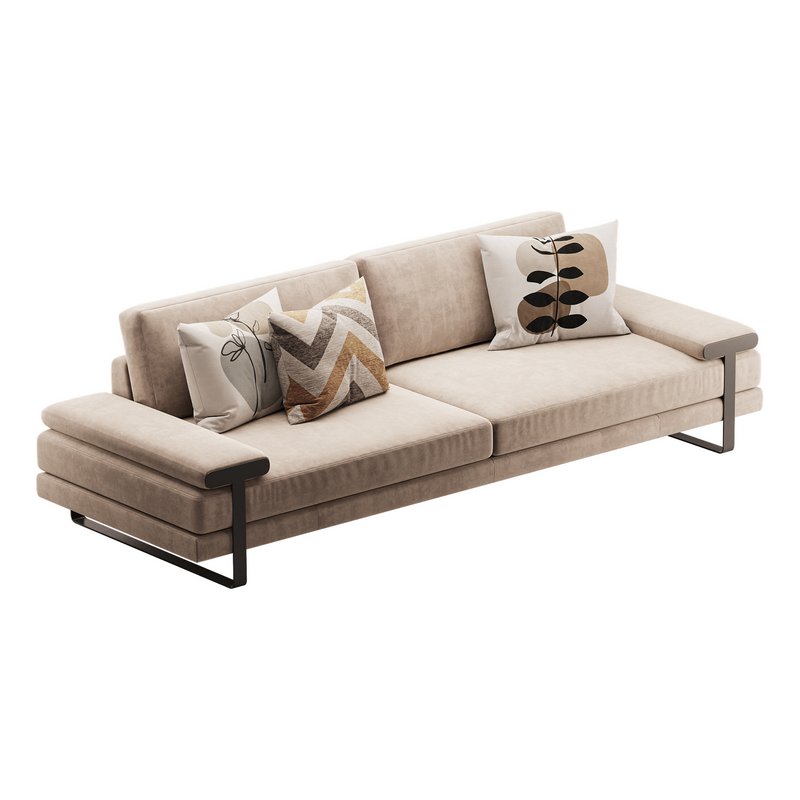 Full Grain Cow Leather Upholstered Sofa - Image 1