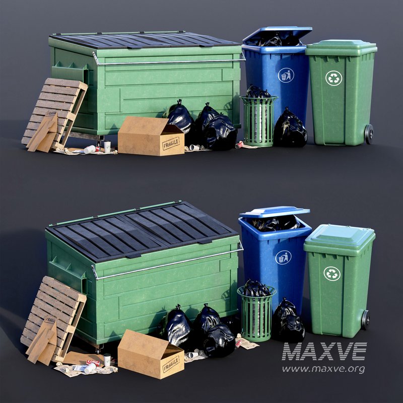 Trash Can Set 01 - Image 1