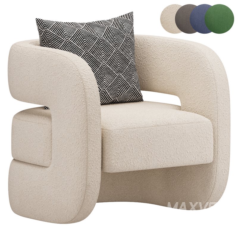 Unique Design Fabric Accent Chair - Image 1