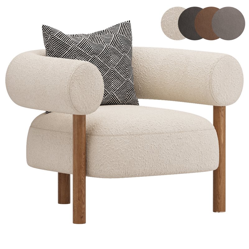 Boston Snow Boucle Chair - Image 1