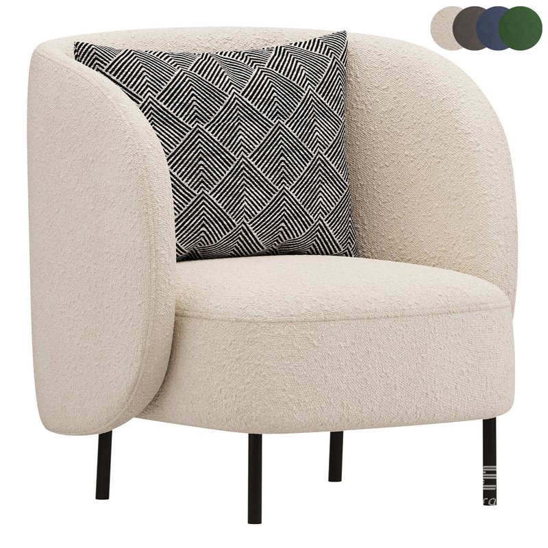 Modern Boucle Accent Chair 27.9 - Image 1