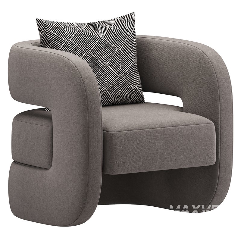 Unique Design Fabric Accent Chair - Image 2