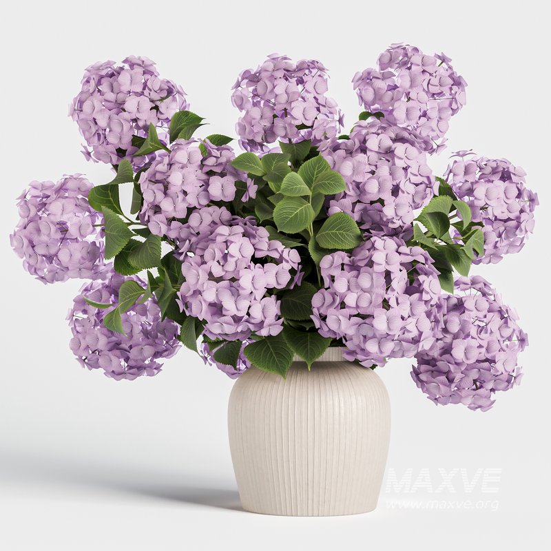 Hydrangea Bouquet in Textured Ceramic Vase 3 Color Variants - Image 4
