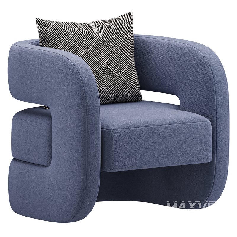 Unique Design Fabric Accent Chair - Image 3