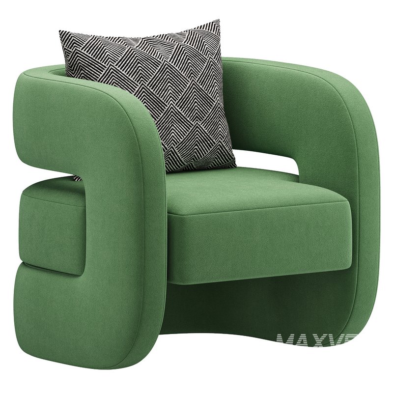 Unique Design Fabric Accent Chair - Image 4