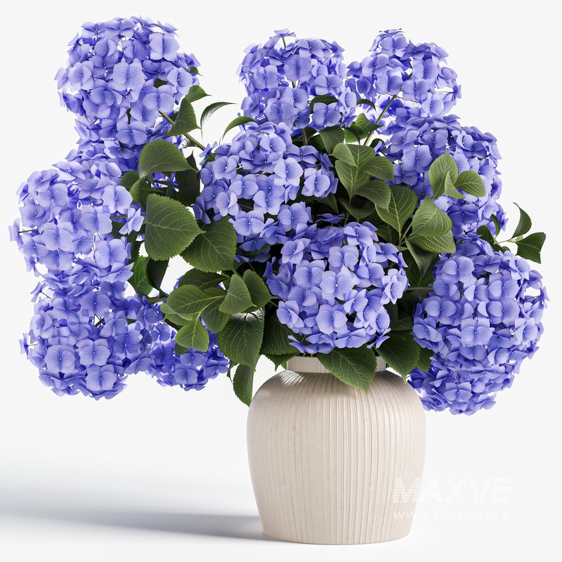 Hydrangea Bouquet in Textured Ceramic Vase 3 Color Variants - Image 3