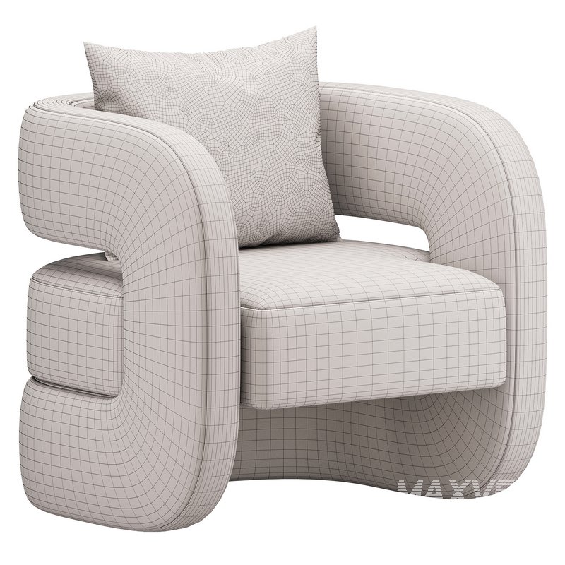 Unique Design Fabric Accent Chair - Image 5