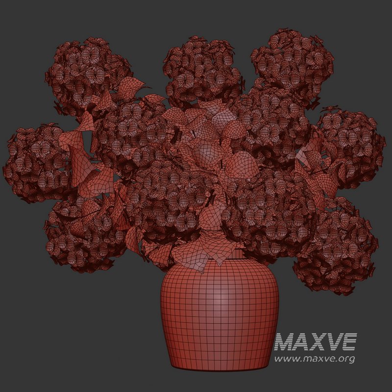 Hydrangea Bouquet in Textured Ceramic Vase 3 Color Variants - Image 2