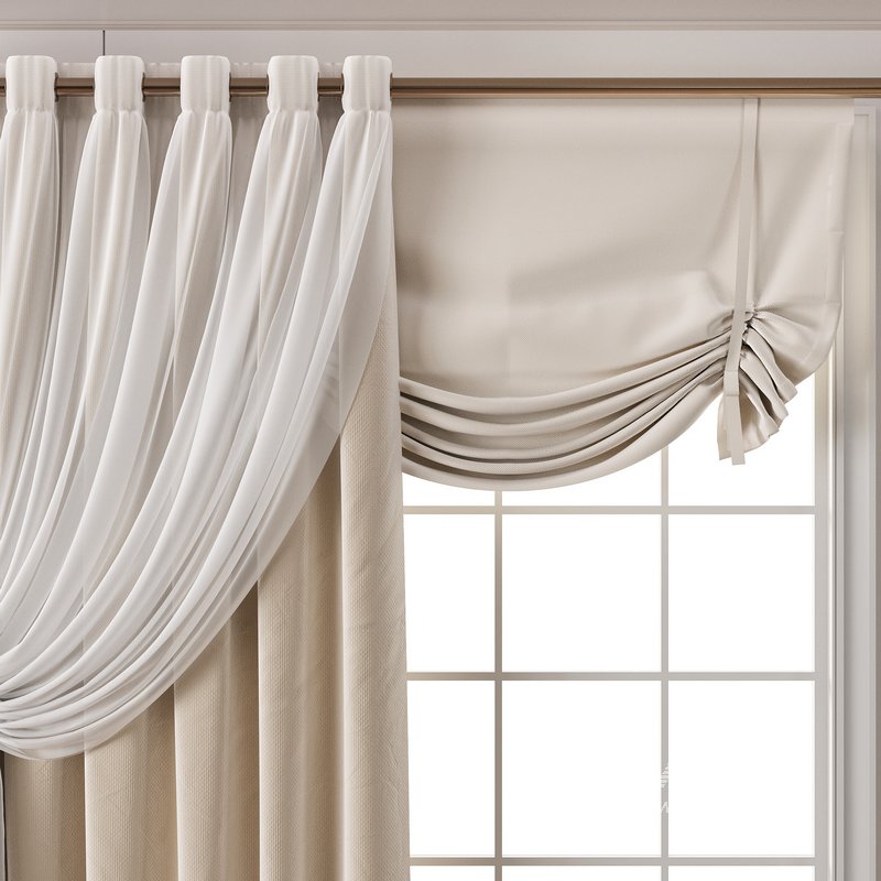 curtains with tulle overlay 14 - Image 2