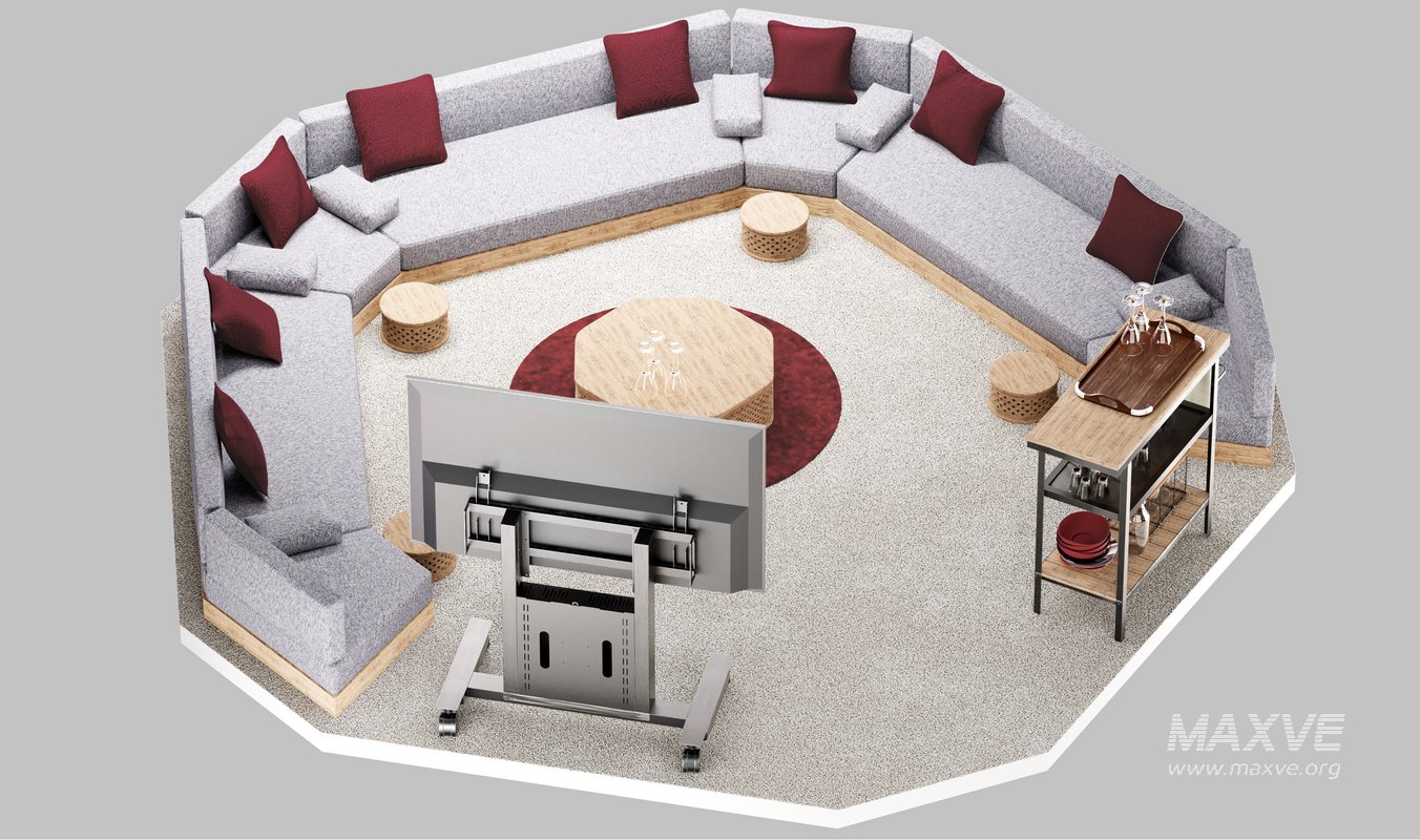 Octagon-Shaped Sectional Sofa - Image 3