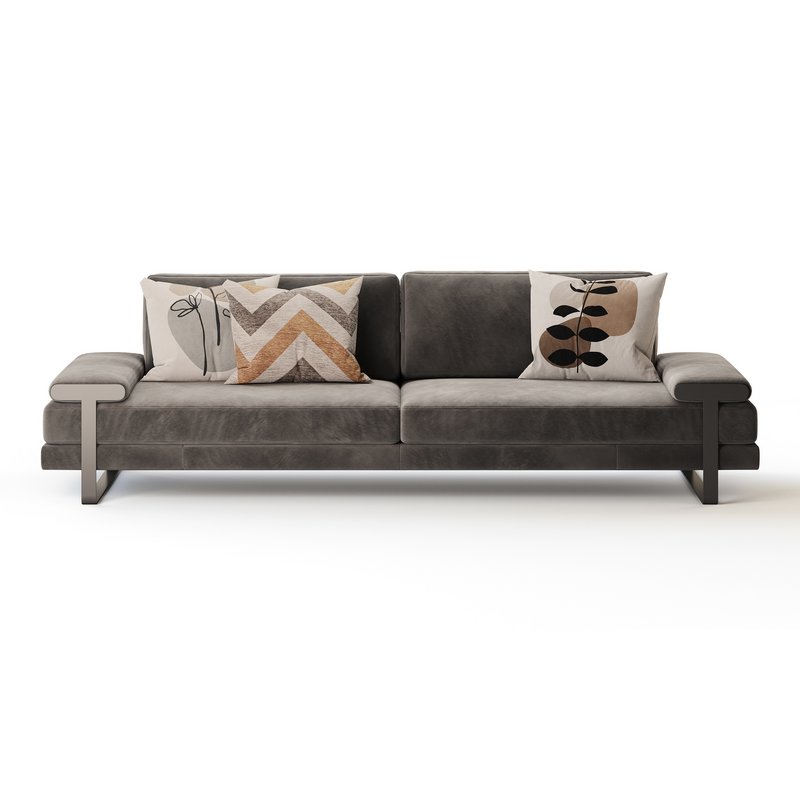 Full Grain Cow Leather Upholstered Sofa - Image 14