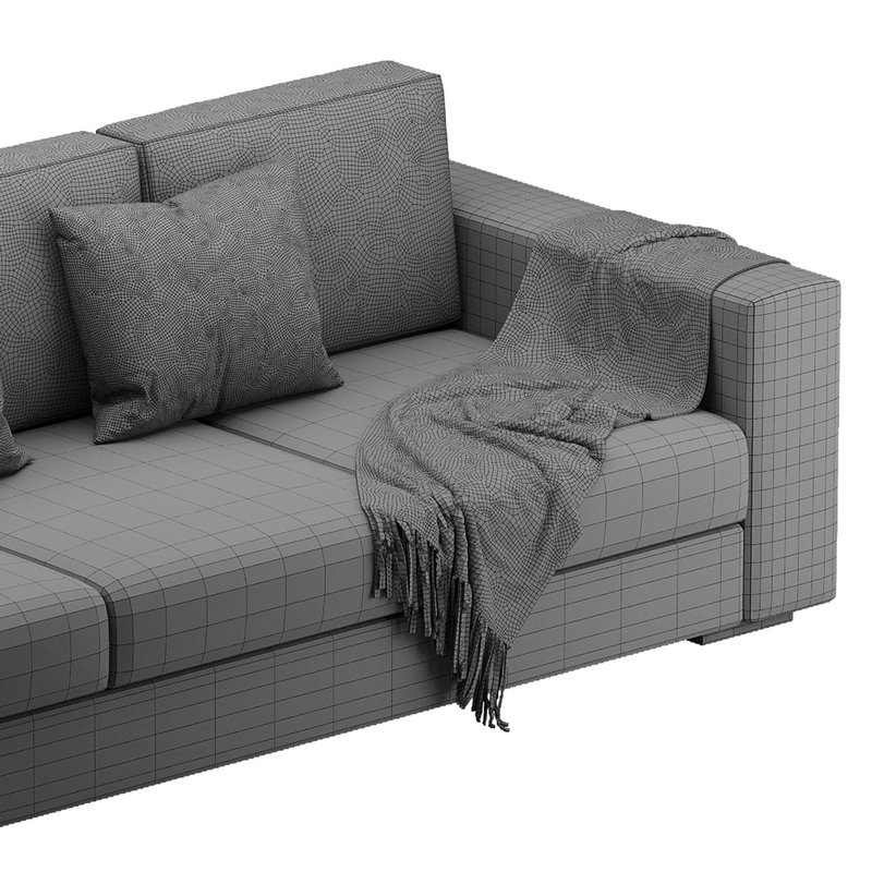 Furniture Port 3 Seater Off White Wooden Sofa - Image 15