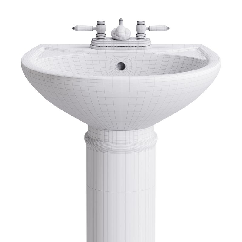 White Bathroom Sink - Image 15