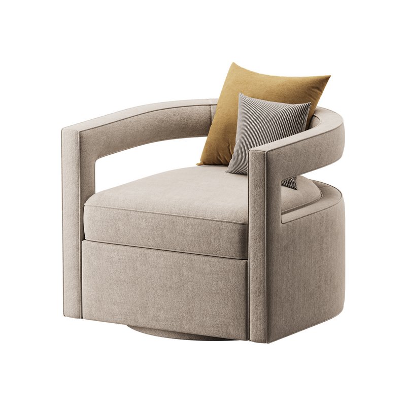 Kennedy Velvet Swivel Chair - Image 4