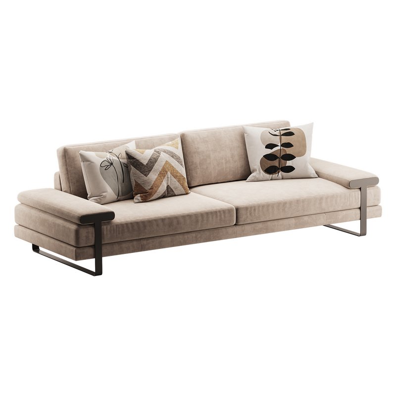 Full Grain Cow Leather Upholstered Sofa - Image 5