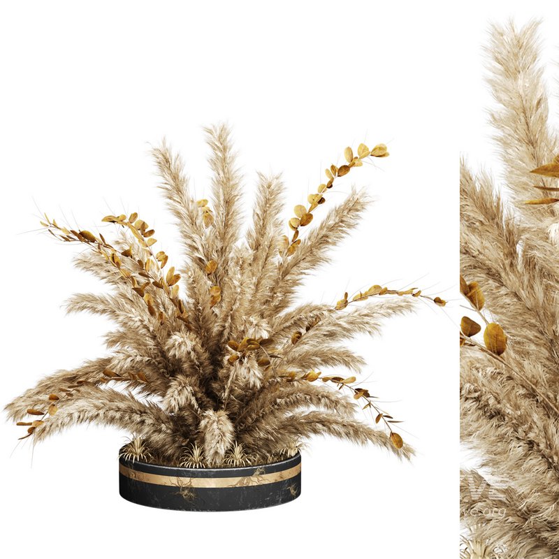 Decorative Pampas and Dried Leaves Arrangement - Image 2