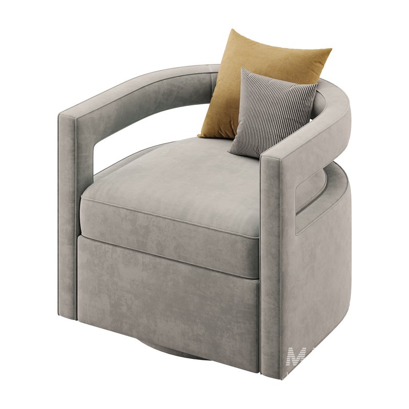 Kennedy Velvet Swivel Chair - Image 8