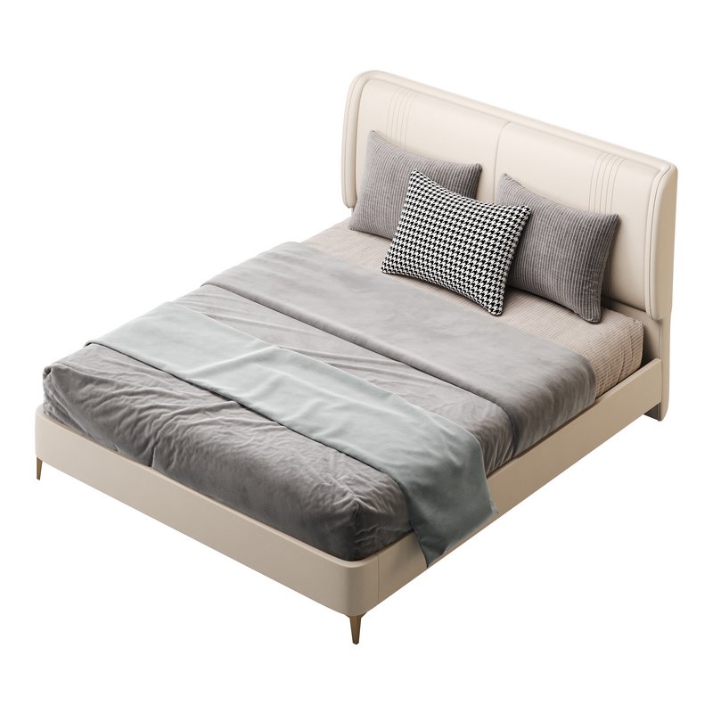Leather Beige Bed Frame - Image 5