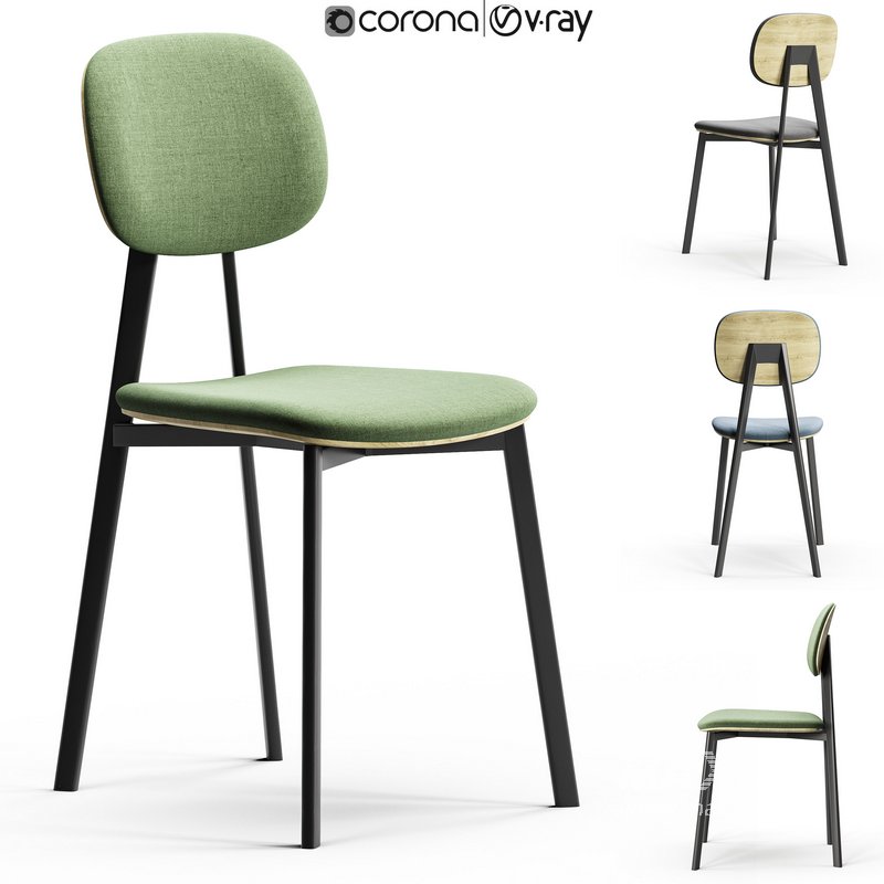 Lollipop Young Fabric And Wood Chairs By Diotti - Image 2