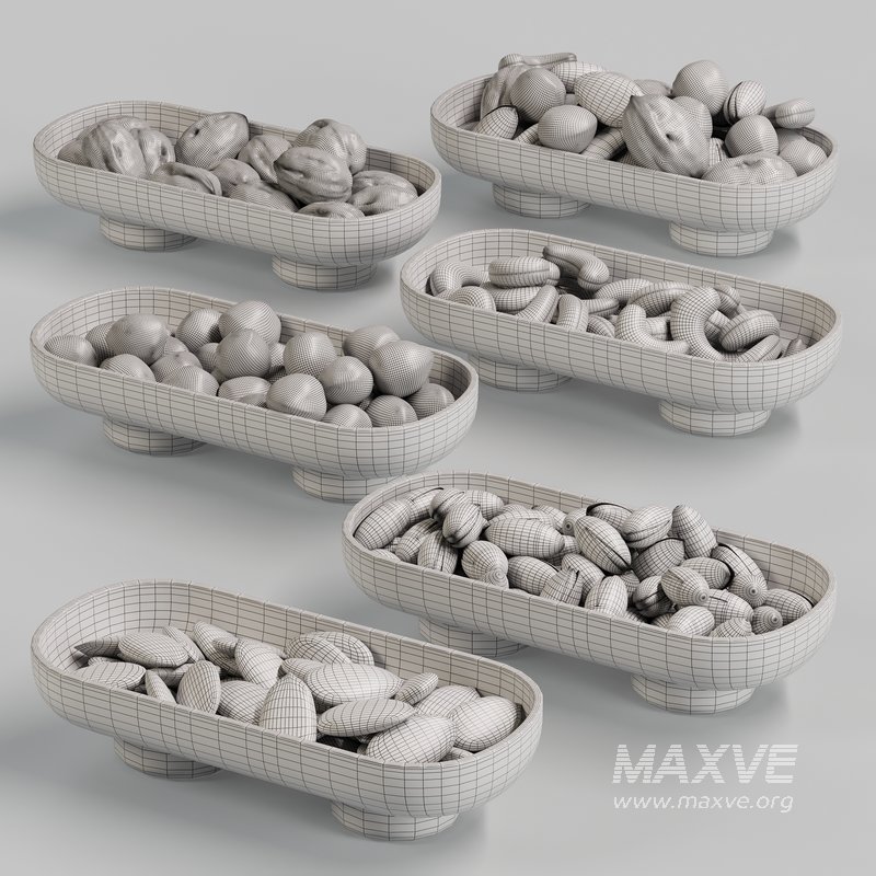 Marble Serving Bowls with Assorted Nuts - Image 4