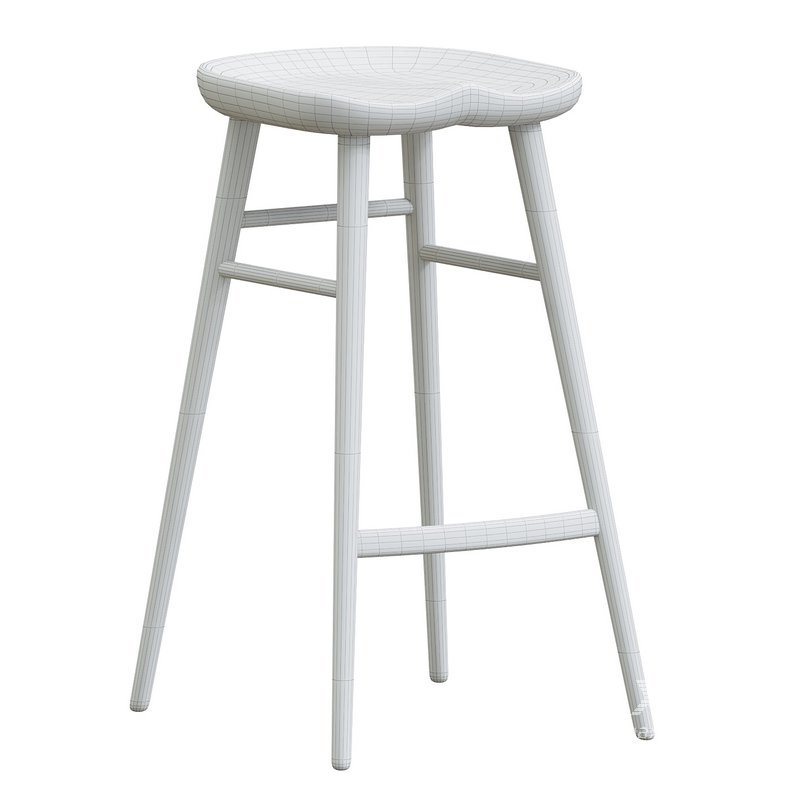 Alma Brown Solid Wood Bar Stool - Image 4