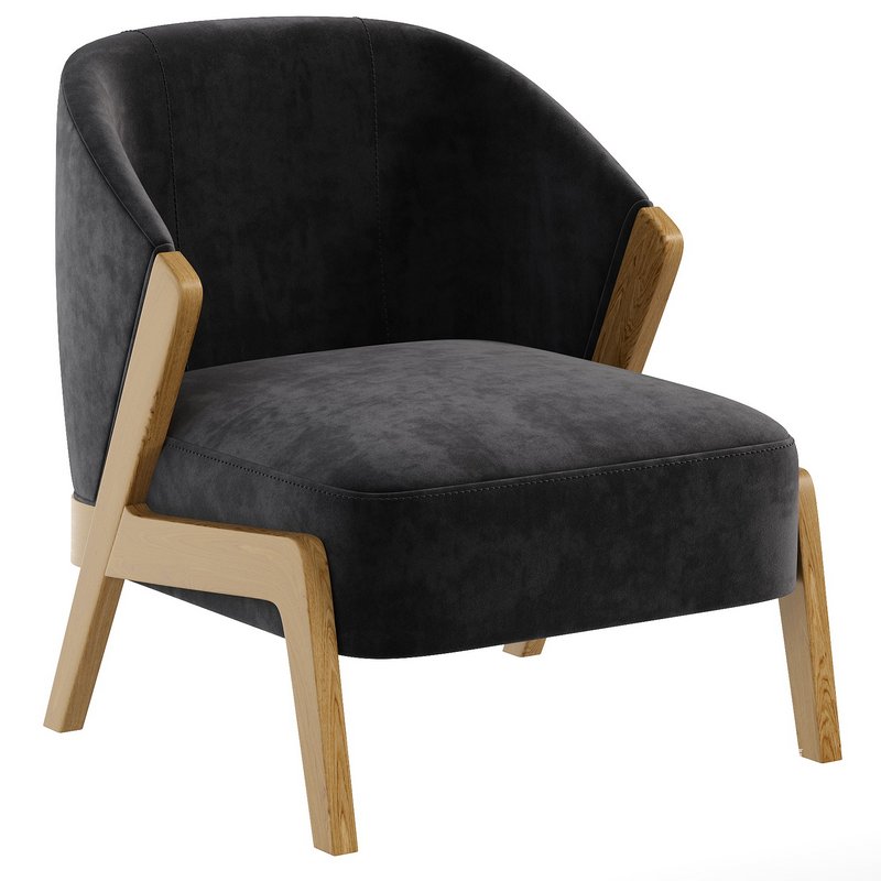 Bronx Frame Fine Chenille Moss Green Turner Wooden Accent Chair - Image 5