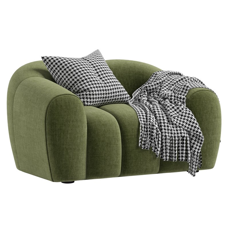 Armchair chenille Tylan - Image 2