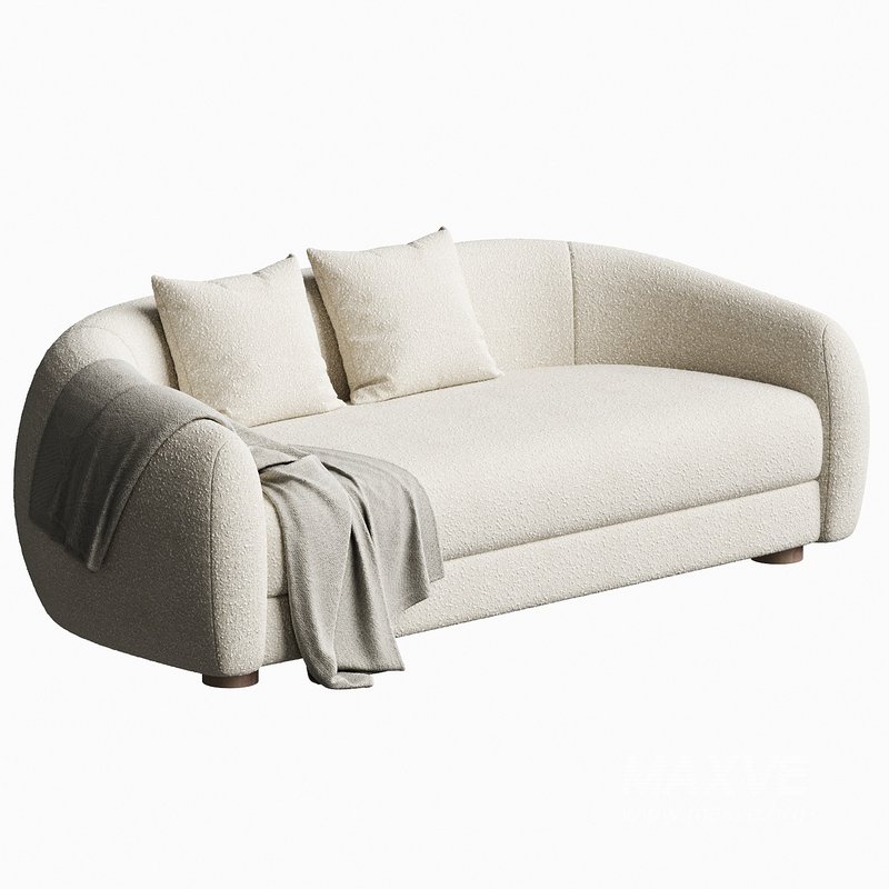 Laszlo 80 Ivory Boucle Loveseat - Image 1